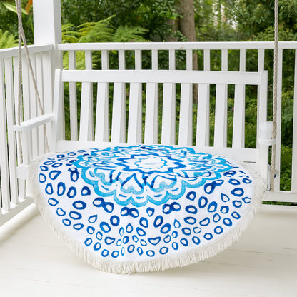 Round Beach Towel/Picnic Blanket - Watercolour, view 2