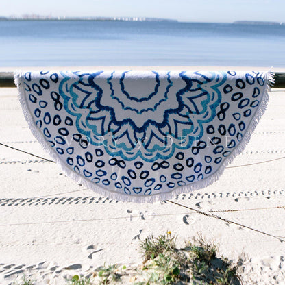 Round Beach Towel/Picnic Blanket - Watercolour, view 9
