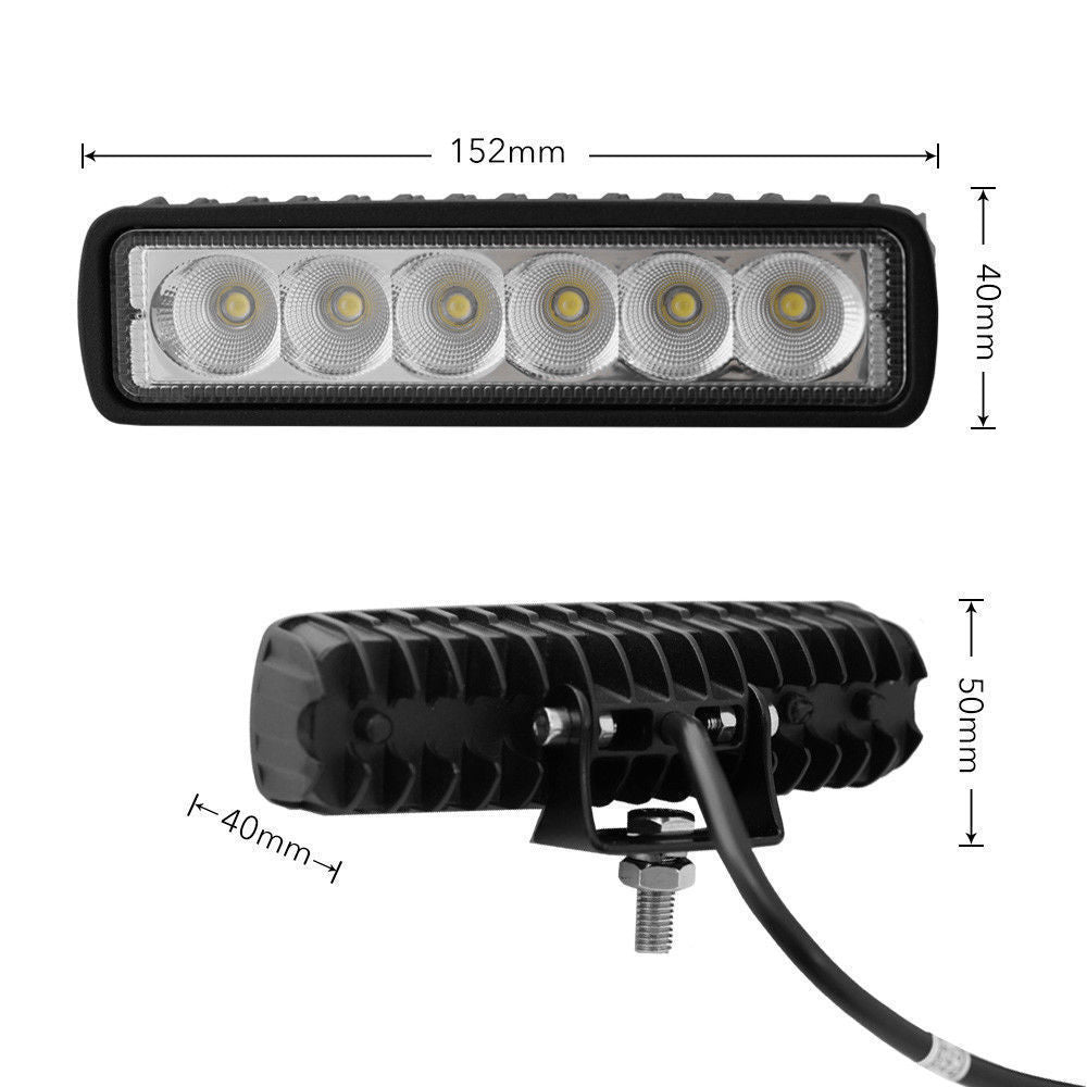 Pair 6 Inch 18W LED Flood Work Lights, view 4